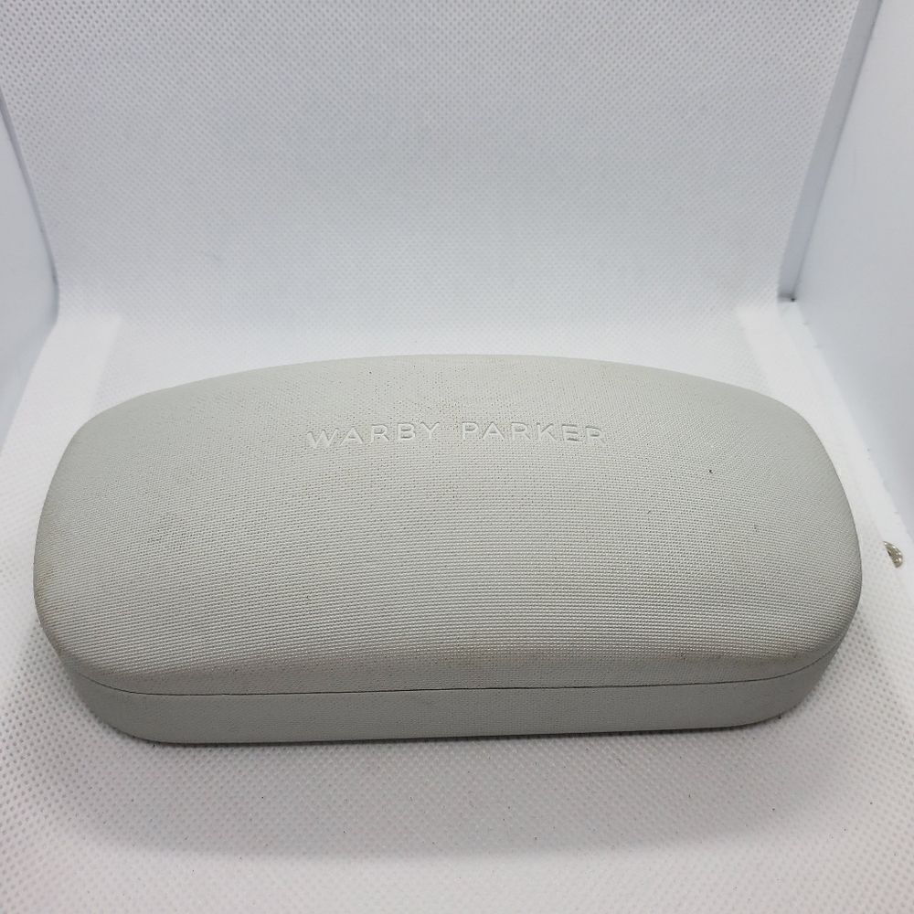Warby Parker White Glasses Case with Blue Lining
